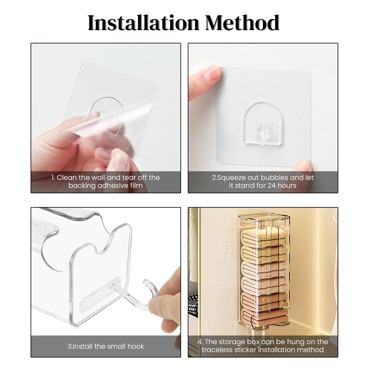 HASTHIP® Vertical Wardrobe Organizer Self Adhesive Transparent Acrylic Underwear Organizer with Hooks Space Saving Multipurpose Wardrobe Organizer for Socks, Underwear, Ties HASTHIP® Vertical Wardrobe Organizer Self Adhesive Transparent Acrylic Underwear Organizer with Hooks Space Saving Multipurpose Wardrobe Organizer for Socks, Underwear, Ties